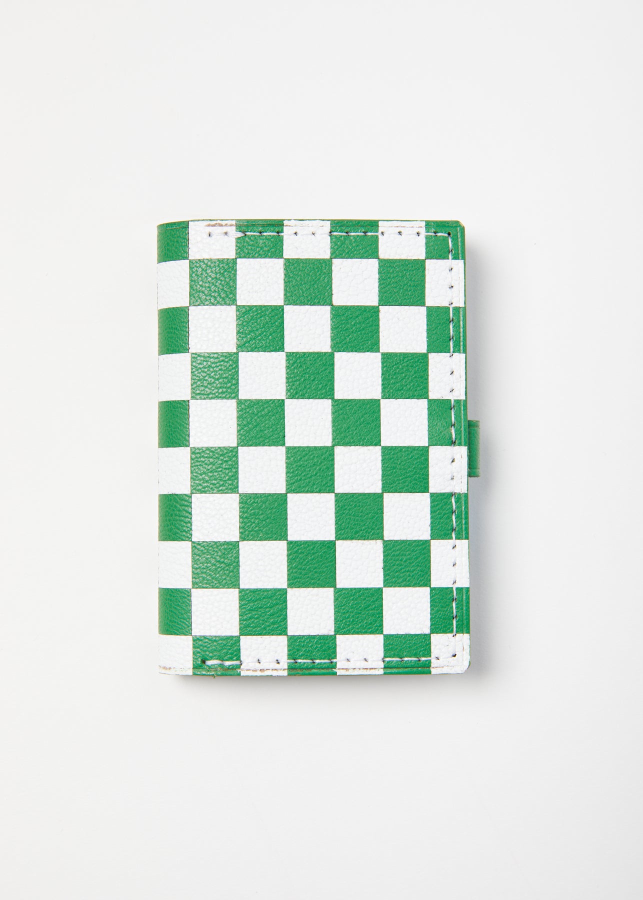 Card Wallet - White/Grass Green Checkerboard