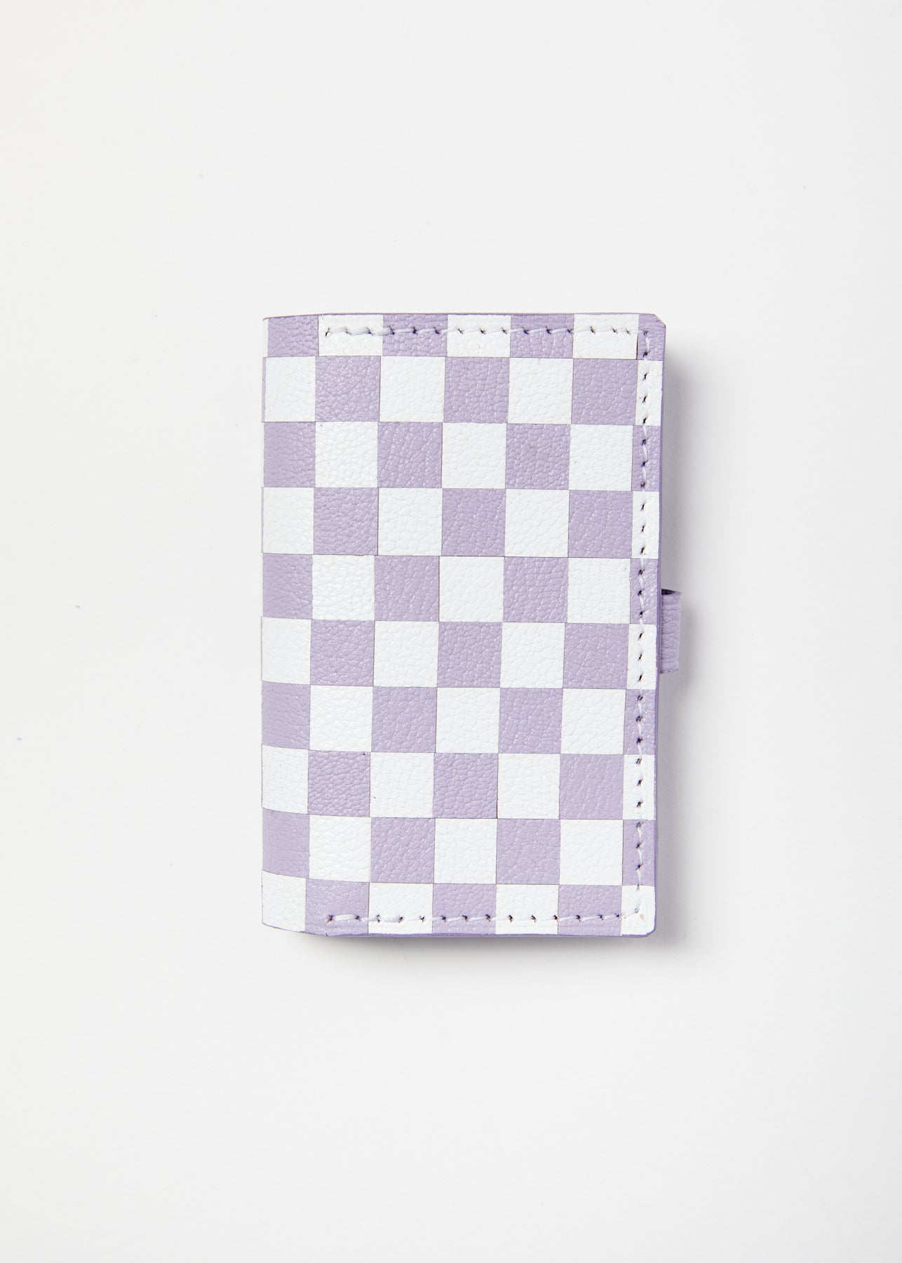 Card Wallet - White/Lavender Checkerboard
